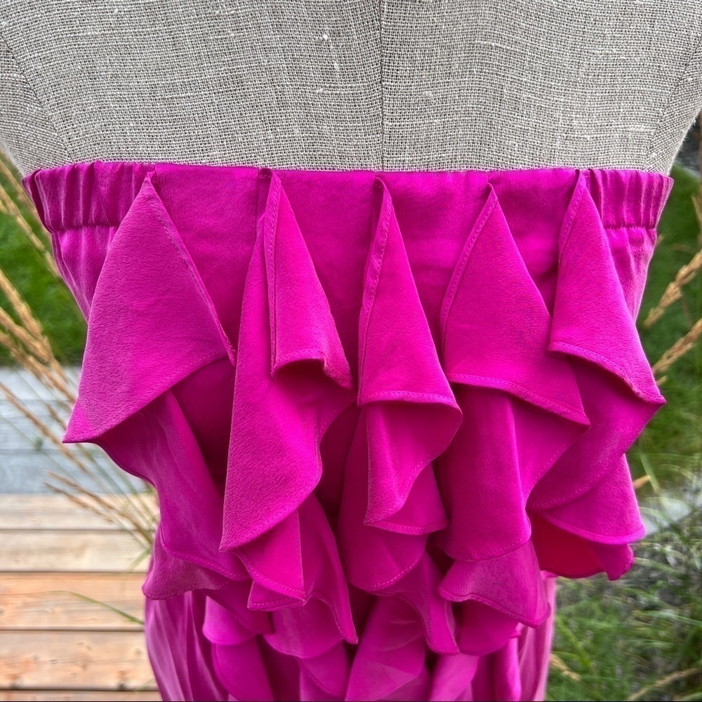 Party Special Occasion by Cynthia Vincent Strapless Ruffle Dress in Fuchsia - Picture 3 of 15